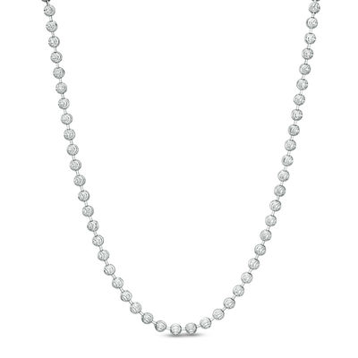 400 Gauge Diamond-Cut Bead Chain Necklace in Sterling Silver - 22"