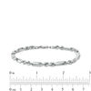 Thumbnail Image 2 of 080 Gauge Rectangle Link and Rope Chain Bracelet in Sterling Silver - 8.5"