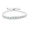 Thumbnail Image 1 of Graduated Diamond-Cut Bead Bolo Bracelet in Sterling Silver - 9"
