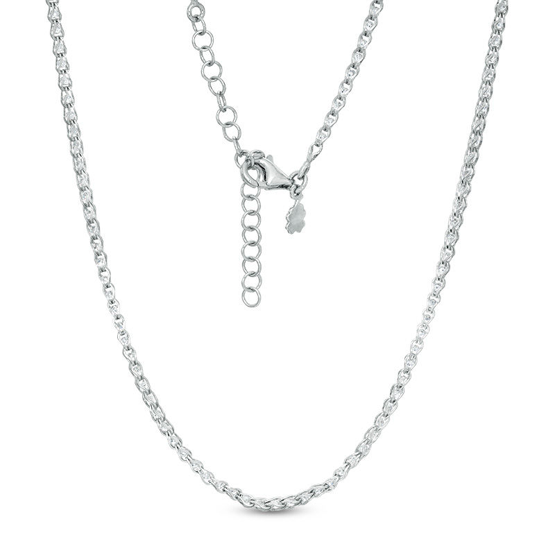 Main Image 1 of Child's Cubic Zirconia Chain Necklace in Sterling Silver - 15"