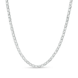 Made in Italy 080 Gauge Mariner Chain Necklace in 10K Hollow White Gold - 22&quot;