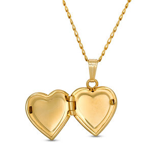 Child's 14K Gold Fill CZ Heart-Shaped Locket Pendant - 15"