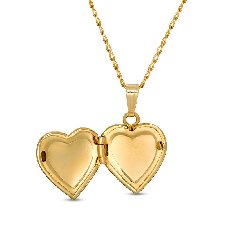 Main Image 2 of Child's 14K Gold Fill CZ Heart-Shaped Locket Pendant - 15"