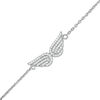 Thumbnail Image 1 of Cubic Zirconia Angel Wings Anklet in Sterling Silver - 10"