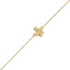 Thumbnail Image 1 of Cubic Zirconia Bumblebee with Crown Anklet in 10K Gold - 10"