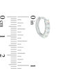 Thumbnail Image 2 of Child's Simulated Opal Five Stone Huggie Hoop Earrings in Sterling Silver