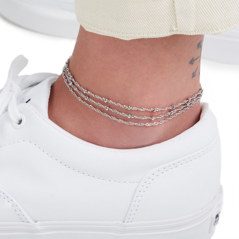 6 Pcs Miss Bracelet Extender Sterling Silver Anklet Chain