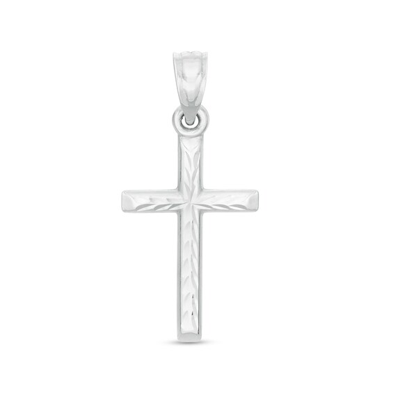 Diamond-Cut Cross Necklace Charm in 10K Stamp Hollow Gold