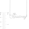 Thumbnail Image 3 of Script Name with Heart Cut-Out Crown Necklace in Sterling Silver (1 Line)