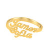 Thumbnail Image 0 of Couple's Script Name Bypass Adjustable Ring in Sterling Silver with 14K Gold Plate (2 Lines)