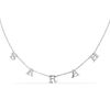 Thumbnail Image 1 of Uppercase Block Letter Charm Name Necklace in Sterling Silver (1 Line)