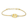 Thumbnail Image 1 of Diamond-Cut Spiral Ribbon Barrel Bead Bracelet in 10K Two-Tone Gold - 7.5"