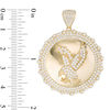 Thumbnail Image 2 of Cubic Zirconia Flying Eagle Frame Medallion Necklace Charm in 10K Gold