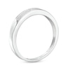 Thumbnail Image 1 of 1/15 CT. T.W. Diamond Double Row Groove Wedding Band in Sterling Silver - Size 10.5
