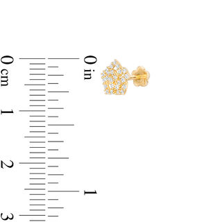 019 Gauge Cubic Zirconia Flower Cartilage Barbell in 14K Gold