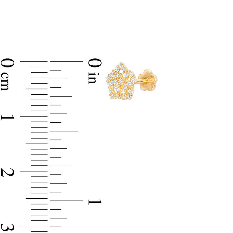 Main Image 2 of 019 Gauge Cubic Zirconia Flower Cartilage Barbell in 14K Gold