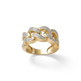 1/3 CT. T.W. Diamond Chain Link Ring in 10K Gold