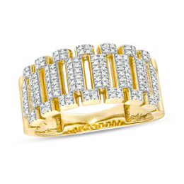 1/3 CT. T.W. Diamond Gear-Inspired Ring in 10K Gold