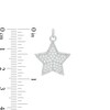 Cubic Zirconia Composite Puff Star Necklace Charm in Sterling Silver