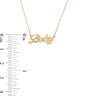 Cursive "Baby" Necklace in 10K Gold - 20"
