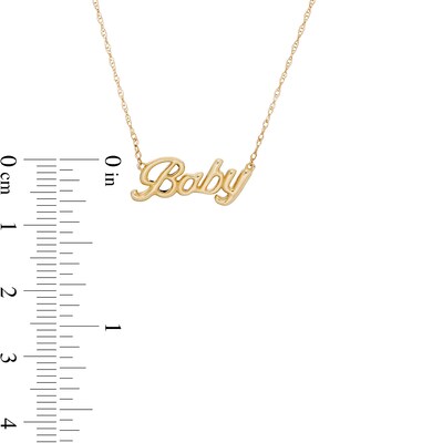 Cursive "Baby" Necklace in 10K Gold - 20"