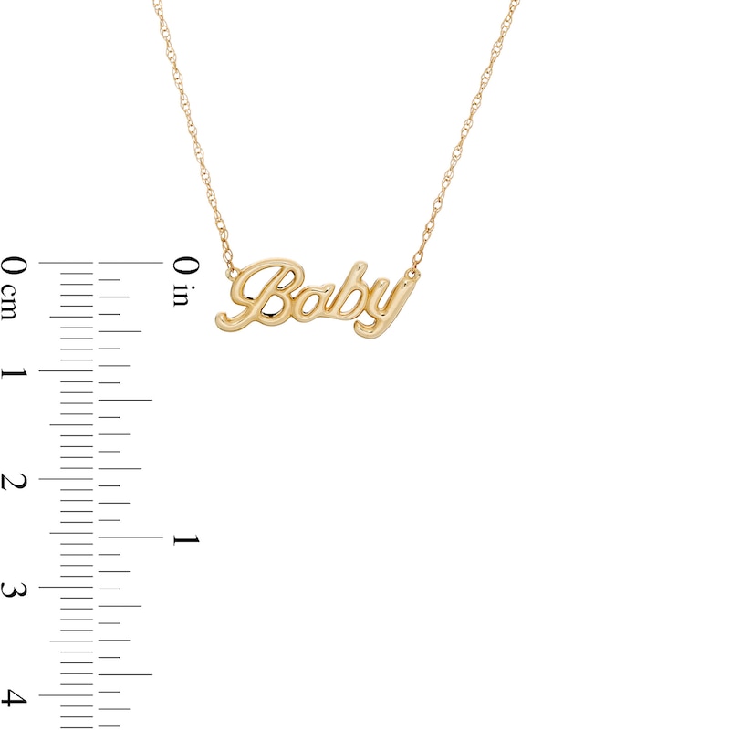 Cursive "Baby" Necklace in 10K Gold - 20"