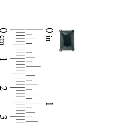 Black Cubic Zirconia Stud Earrings Set in Sterling Silver
