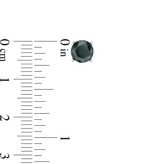 Black Cubic Zirconia Stud Earrings Set in Sterling Silver