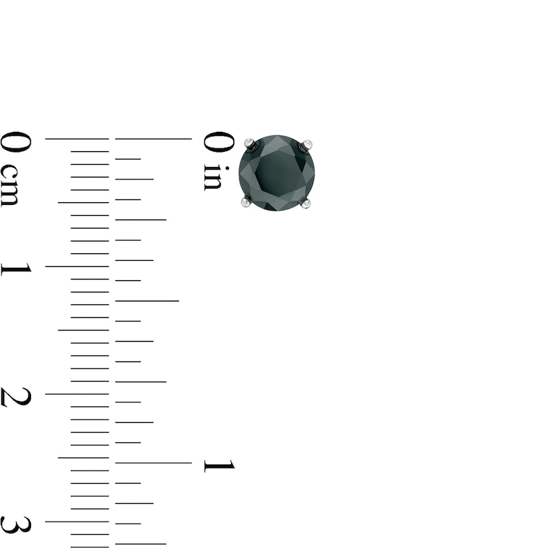Main Image 3 of Black Cubic Zirconia Stud Earrings Set in Sterling Silver