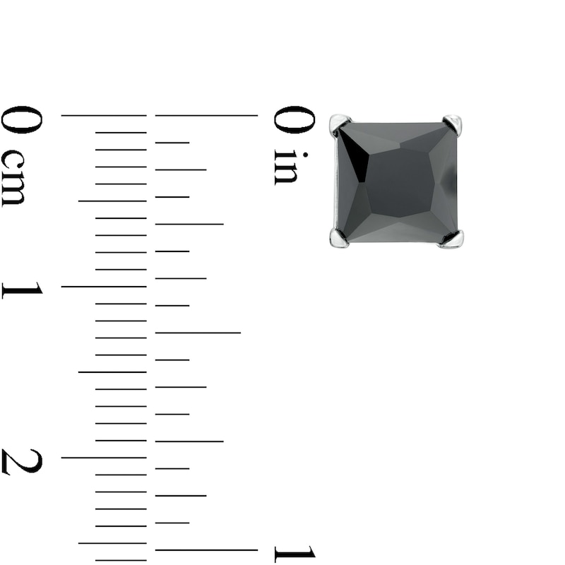 Main Image 2 of 7mm Black Cubic Zirconia Stud Earrings Set in Sterling Silver