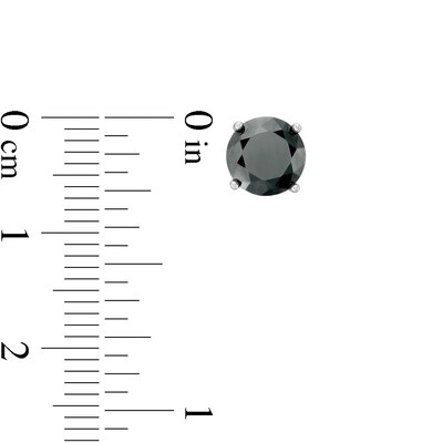 7mm Black Cubic Zirconia Stud Earrings Set in Sterling Silver