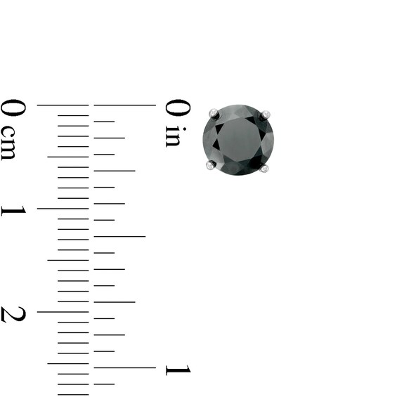 7mm Black Cubic Zirconia Stud Earrings Set in Sterling Silver