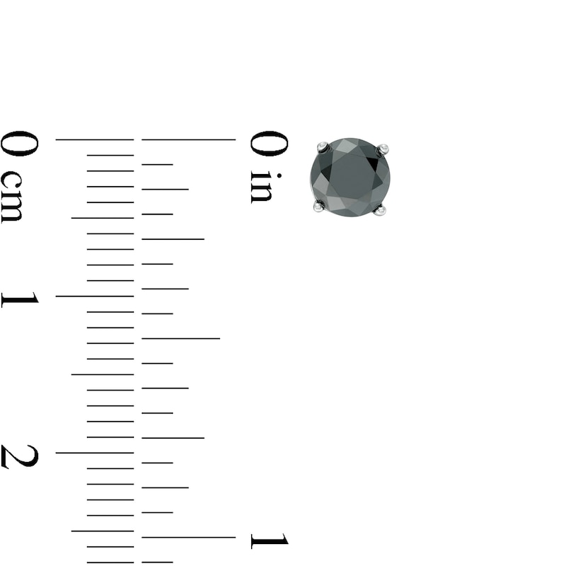 Main Image 2 of Black Cubic Zirconia Stud Earrings Set in Solid Sterling Silver