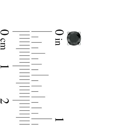 Solid Sterling Silver Graduated Black CZ Three Pair Stud Earrings Set