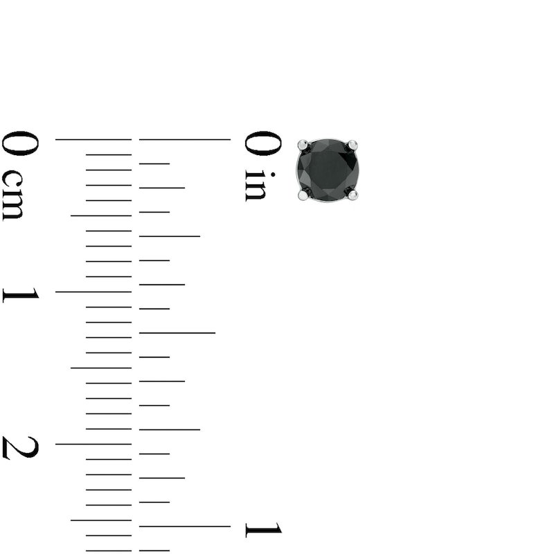 Main Image 3 of Black Cubic Zirconia Stud Earrings Set in Solid Sterling Silver