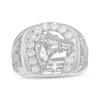 Thumbnail Image 0 of Cubic Zirconia Horse and Horse and Horseshoe Ring in Sterling Silver - Size 10