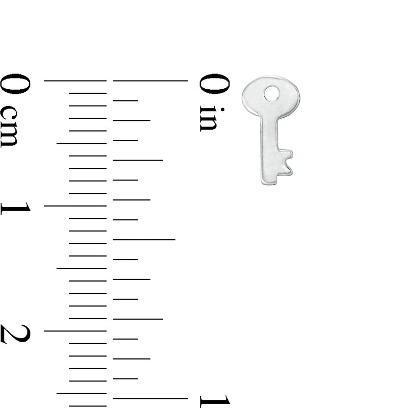 Main Image 3 of Lock and Key Mismatch Stud Earrings in Sterling Silver