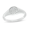 Thumbnail Image 0 of Composite Cubic Zirconia Signet Ring in Sterling Silver - Size 8