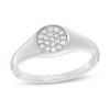 Thumbnail Image 1 of Composite Cubic Zirconia Signet Ring in Sterling Silver - Size 8