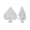 Thumbnail Image 1 of Cubic Zirconia Composite Spade Symbol Stud Earrings in Sterling Silver