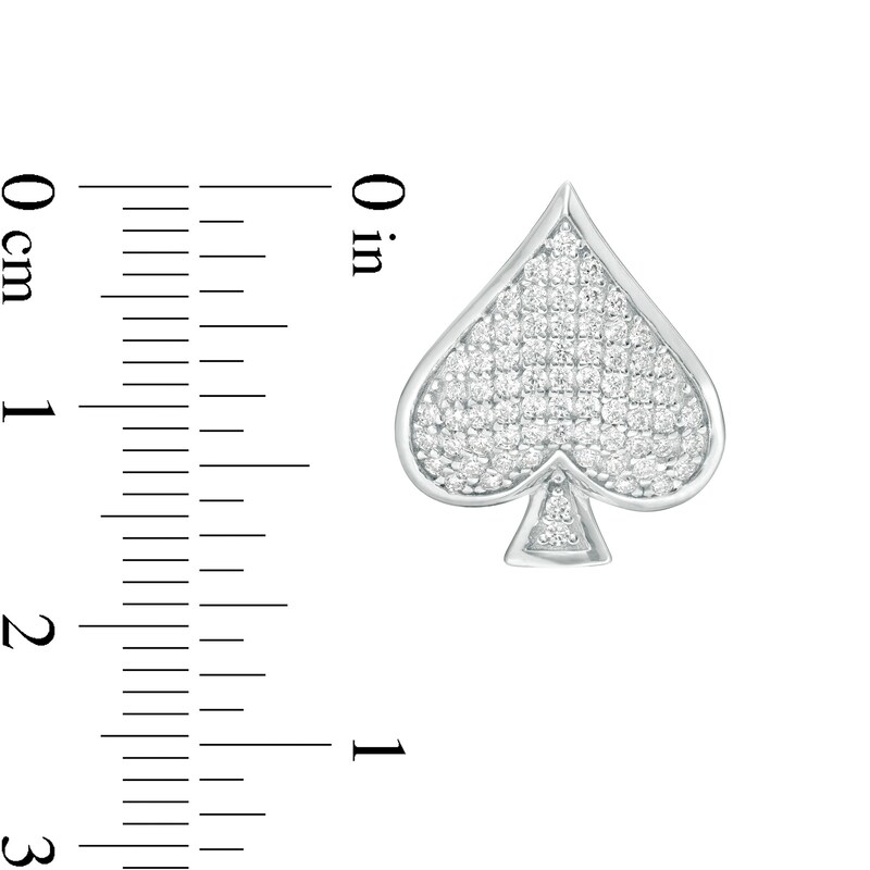 Main Image 2 of Cubic Zirconia Composite Spade Symbol Stud Earrings in Sterling Silver
