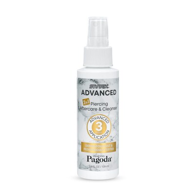 Studex Advanced 2 in 1 Piercing Aftercare and Cleanser, 3.4 Fluid Ounce