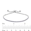 Thumbnail Image 1 of Purple and White Cubic Zirconia Accent Line Bolo Bracelet in Sterling Silver - 9.5"