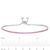 Thumbnail Image 2 of Dark Pink and White Cubic Zirconia Accent Line Bolo Bracelet in Sterling Silver - 9.5"