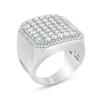 Cubic Zirconia Composite Octagon Frame Ring in Sterling Silver - Size 10