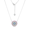 Thumbnail Image 1 of Multi-Color Cubic Zirconia Layered Circle Necklace in Sterling Silver