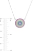 Thumbnail Image 2 of Multi-Color Cubic Zirconia Layered Circle Necklace in Sterling Silver