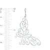 Thumbnail Image 2 of Filigree Butterfly Drop Earrings in Sterling Silver