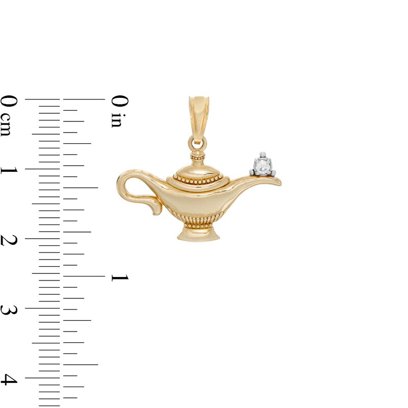 Main Image 2 of Cubic Zirconia Genie Lamp Necklace Charm in 10K Gold