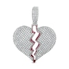 Thumbnail Image 0 of Cubic Zirconia and Red Enamel Broken Heart Necklace Charm in Solid  Silver